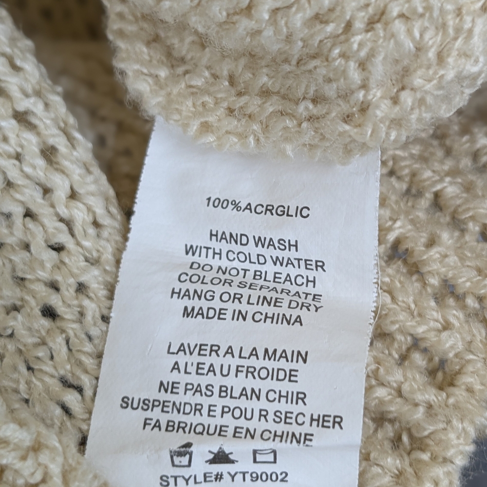 Phase One Lightweight Cream Boat Neck Heart Applique Sweater S EUC - Picture 7 of 7